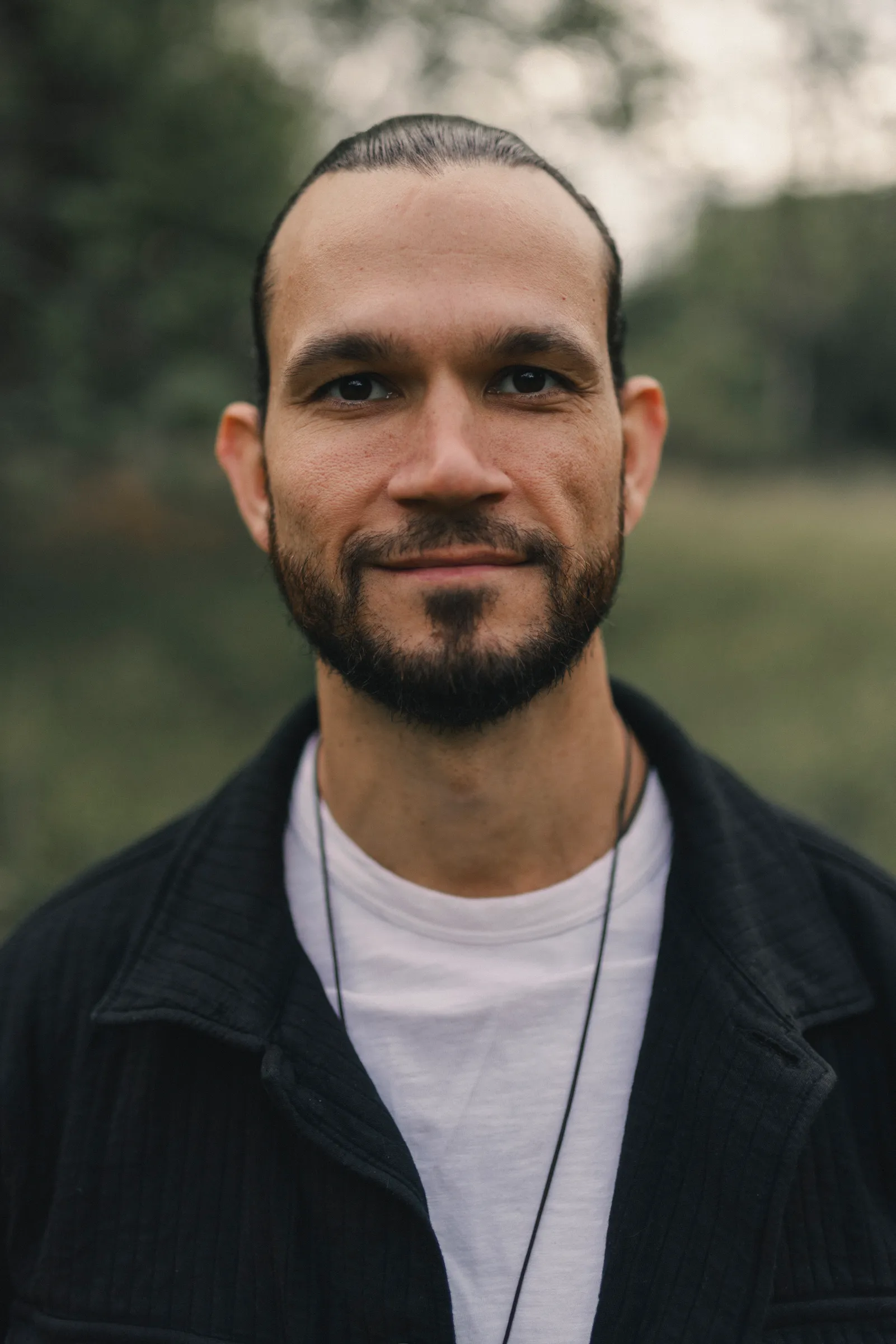 Austin West looking directly at the camera